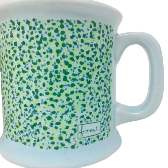 Vtg I. Calvo Coffee Cup Mug Unique Forest Desert Yellow Green Retro 1983 x2 - Picture 4 of 9